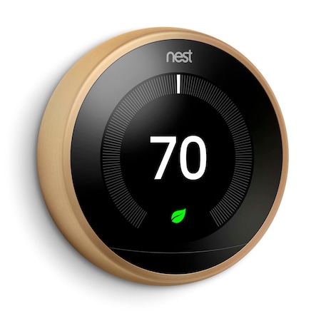 Google Nest Nest Learning Thermostat, 3rd Generation Brass T3032US